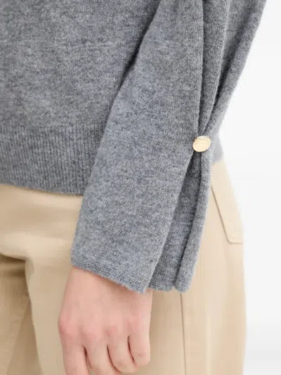 Fracomina Roll-neck Wool Sweater In Gray