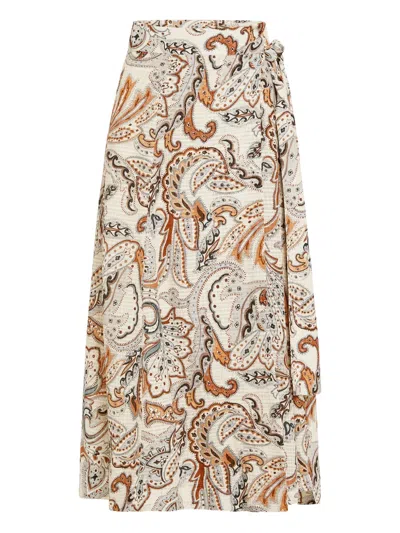 Marie Oliver Estine Wrap Midi Skirt In Neutral