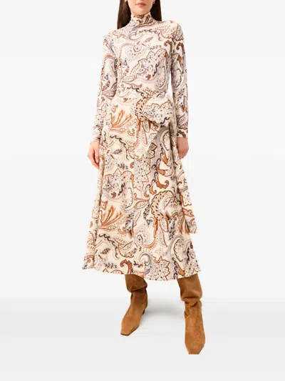 Marie Oliver Estine Wrap Midi Skirt In Neutral