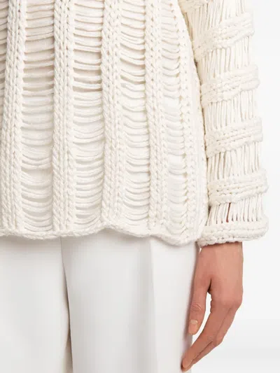 Khaite Birch Stand-collar Sweater In White