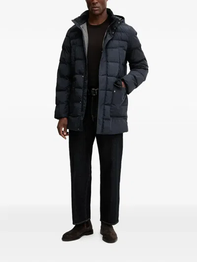 Geox Leitan Hooded Padded Jacket In Blue