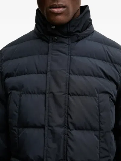 Geox Leitan Hooded Padded Jacket In Blue