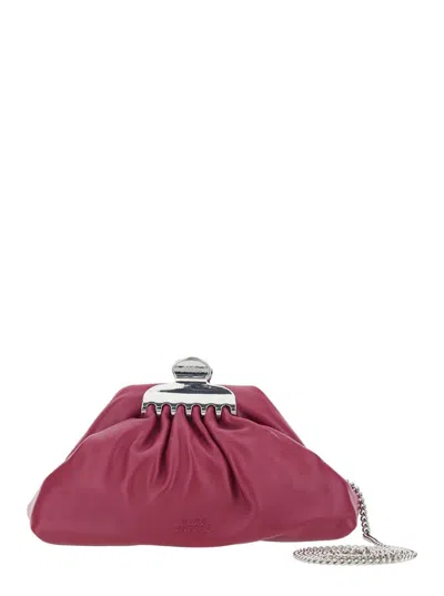 Marc Jacobs Claw Clip Chain Linked Small Clutch Bag In Pink