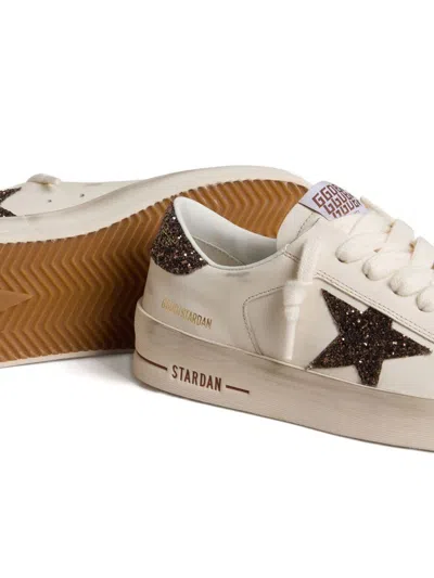 Golden Goose Deluxe Brand Stardan Glittered Sneakers In White