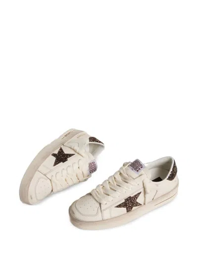 Golden Goose Deluxe Brand Stardan Glittered Sneakers In White