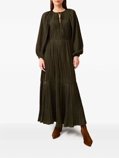 Marie Oliver Perrin Pleated Dress In Green