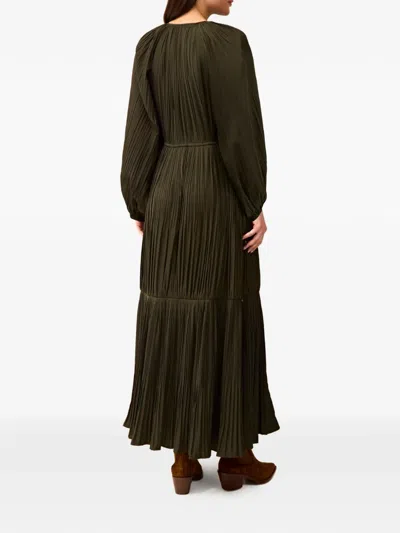Marie Oliver Perrin Pleated Dress In Green