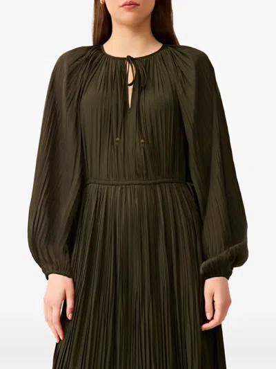 Marie Oliver Perrin Pleated Dress In Green