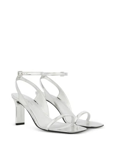 Courrèges 95mm Metallic-finish Leather Sandals In White