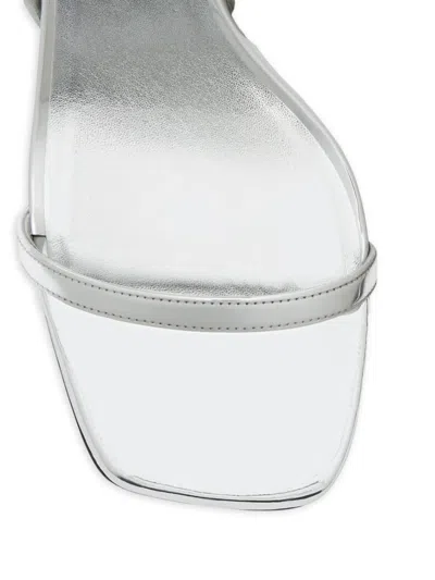 Courrèges 95mm Metallic-finish Leather Sandals In White