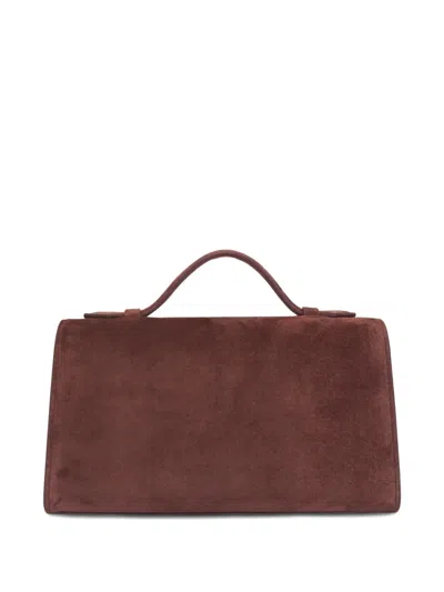 Savette Symmetry Suede Pochette In Brown