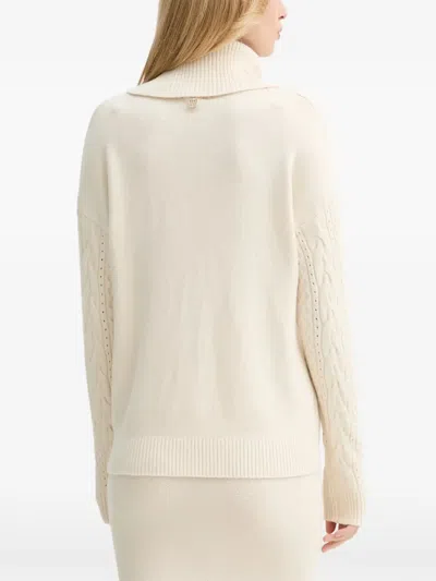Fracomina Cable-knit Roll-neck Sweater In Neutral