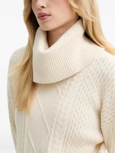 Fracomina Cable-knit Roll-neck Sweater In Neutral