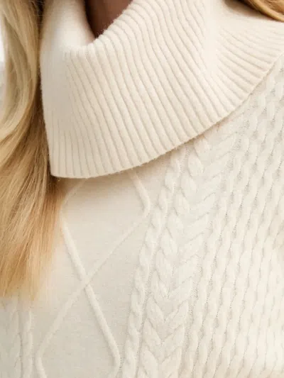 Fracomina Cable-knit Roll-neck Sweater In Neutral