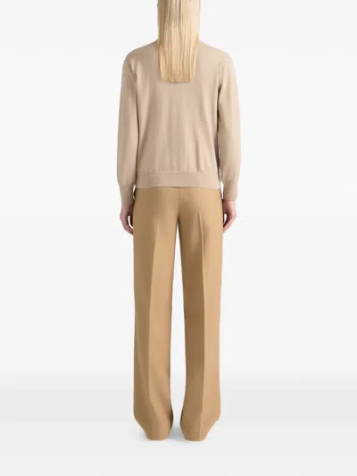 Bally Button Round-neck Cardigan In Neutral