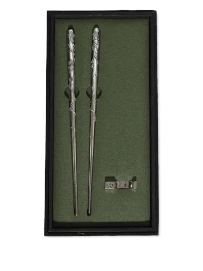 Enfants Riches Deprimes Sterling-silver Floral Chopsticks In Silver