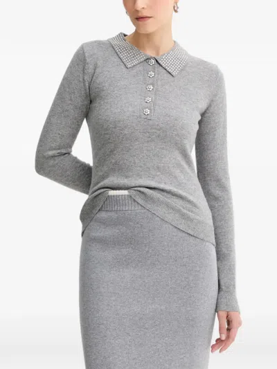 Fracomina Embellished-collar Sweater In Gray