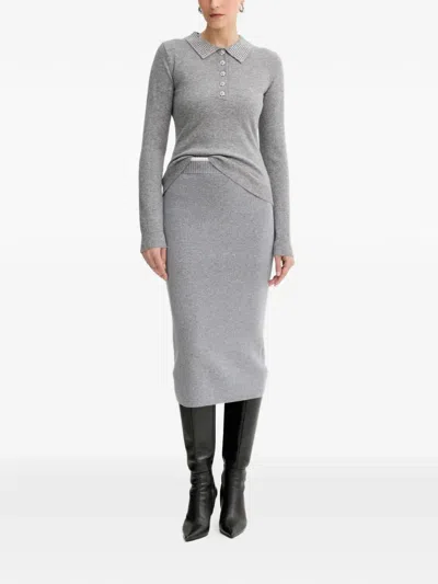 Fracomina Embellished-collar Sweater In Gray