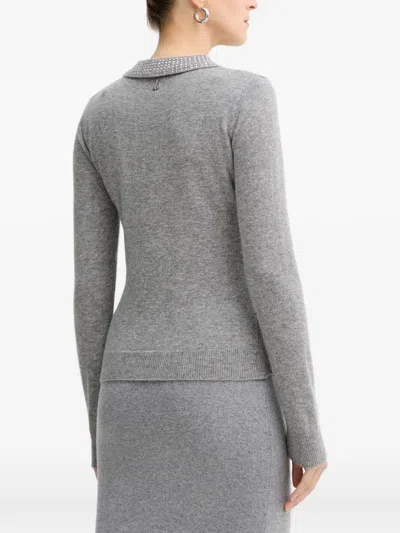 Fracomina Embellished-collar Sweater In Gray
