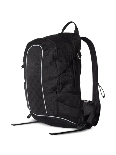 Gucci Small Gg-jacquard Web-detail Backpack In Black