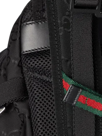 Gucci Small Gg-jacquard Web-detail Backpack In Black
