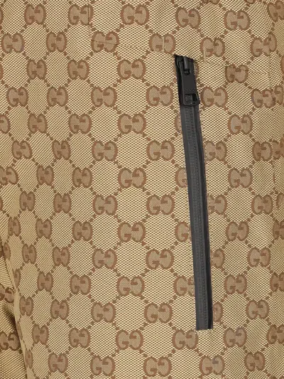 Gucci Gg Jacquard Braces Jumpsuit In Neutral