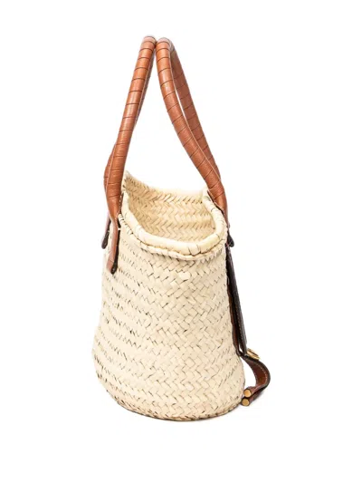 Pre-owned Chloé Large Marcie Basket Tote Bag In Neutral