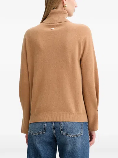 Fracomina Roll-neck Wool Sweater In Neutral