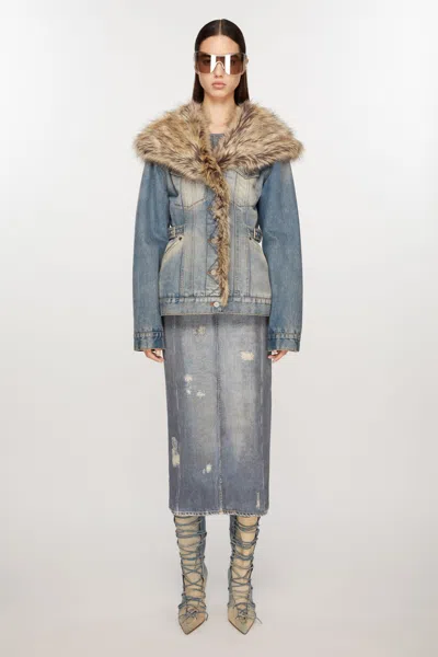 Acne Studios Sailor-collar Denim Jacket In Blue