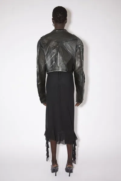 Acne Studios Patchwork Leather Jacket In Black