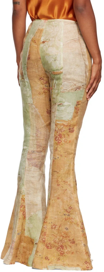 Acne Studios Trompe L'oeil Print Flared Trousers In Multi