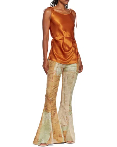 Acne Studios Trompe L'oeil Print Flared Trousers In Multi