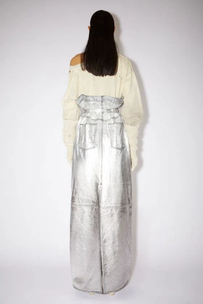 Acne Studios Metallic Paperbag-waist Maxi Skirt In White
