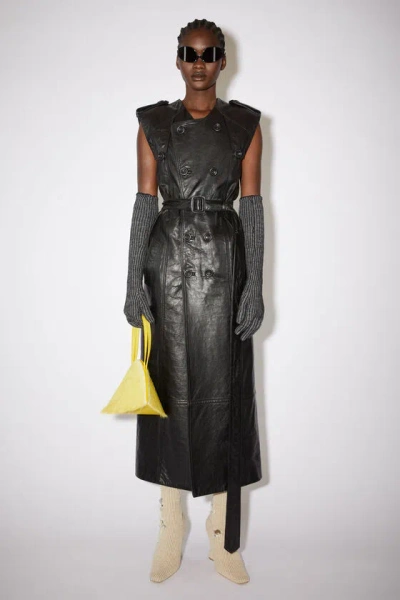 Acne Studios Sleeveless Double-breasted Coat In Blue