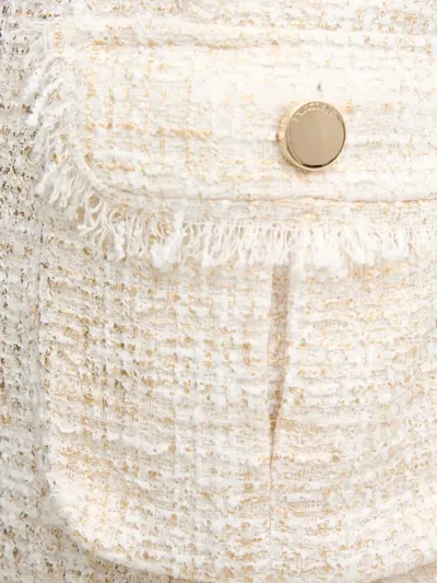 Fracomina Fringed-pocket Mini Skirt In Neutral