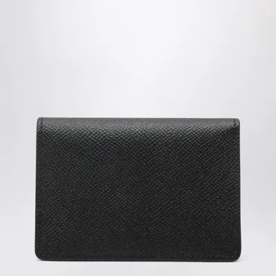 Maison Margiela Black Leather Credit Card Holder In Black