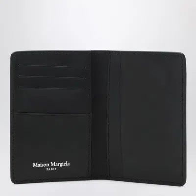 Maison Margiela Black Leather Credit Card Holder In Black