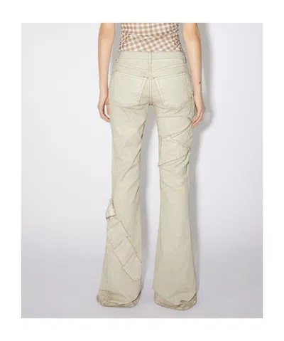 Acne Studios Bow-detail Flared Trousers In Neutral