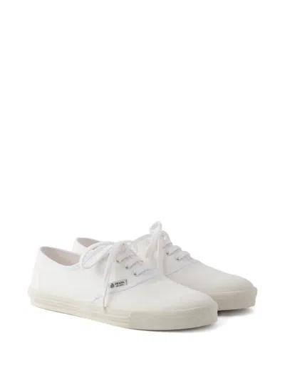 Prada Canvas Low Top Sneaker In White