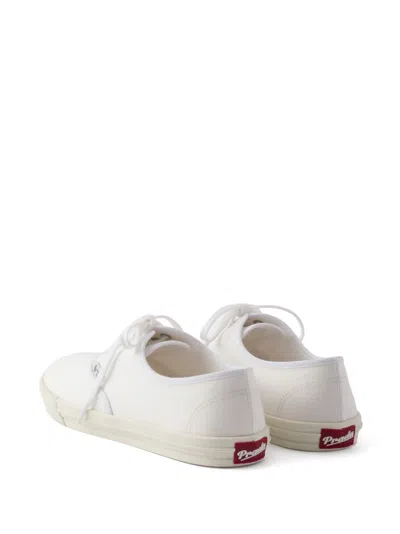 Prada Canvas Low Top Sneaker In White