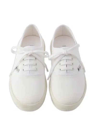 Prada Canvas Low Top Sneaker In White