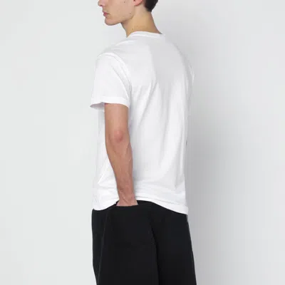 Stone Island White Cotton T-shirt With Logo Patch