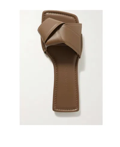 Acne Studios Leather Slides In Brown