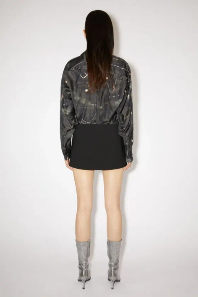Acne Studios Low-rise Button-up Miniskirt In Black