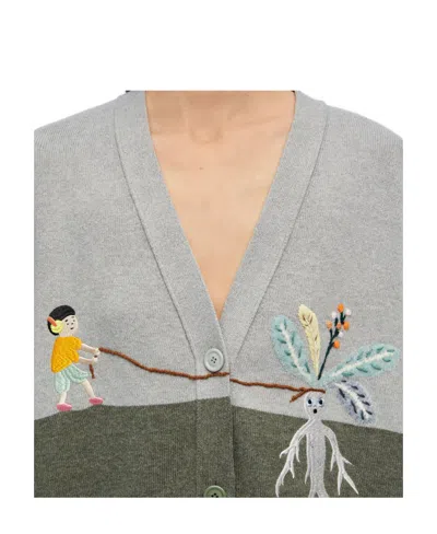 Loewe Asymmetric Cardigan In Wool In Black