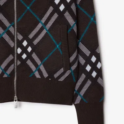 Burberry Check Track Jacket In Black
