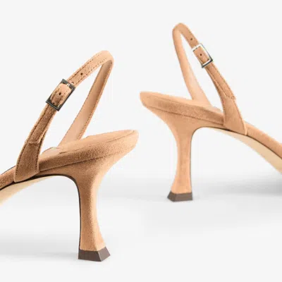 Jimmy Choo Elsy 70 Suede Slingback Open Toe Sandals In Brown