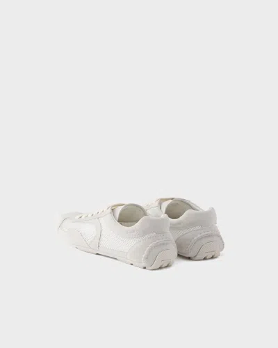 Prada Montecarlo Re-edition 2005 Suede And Mesh Sneakers In White