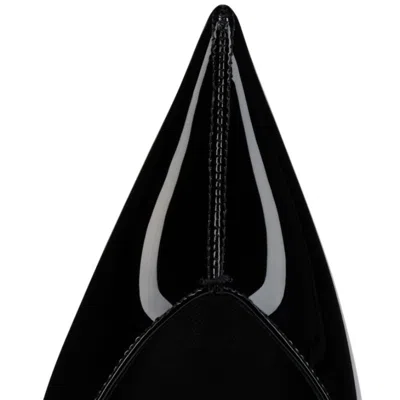 Christian Louboutin Black Patent Leather Erozee Pumps With Ankle Strap In Animal Print