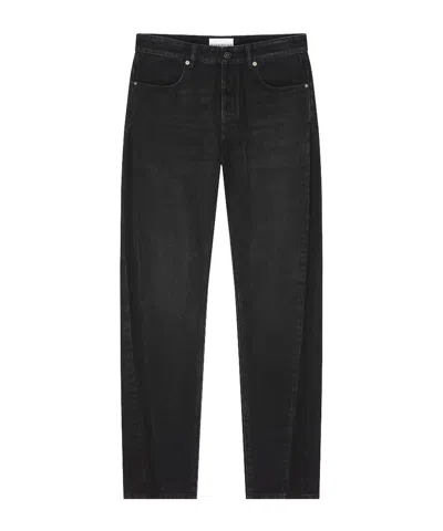 Givenchy Couture Seam Straight Fit Shadow Washed Jeans In Black